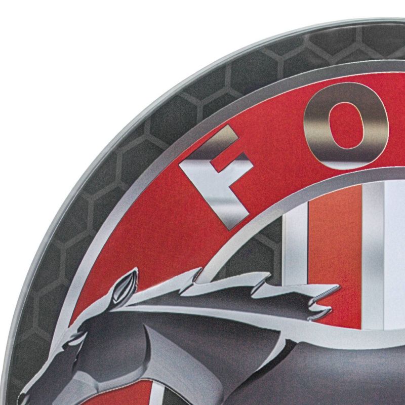 Ford Mustang Dome Metal Sign Black/Red - Crystal Art Gallery