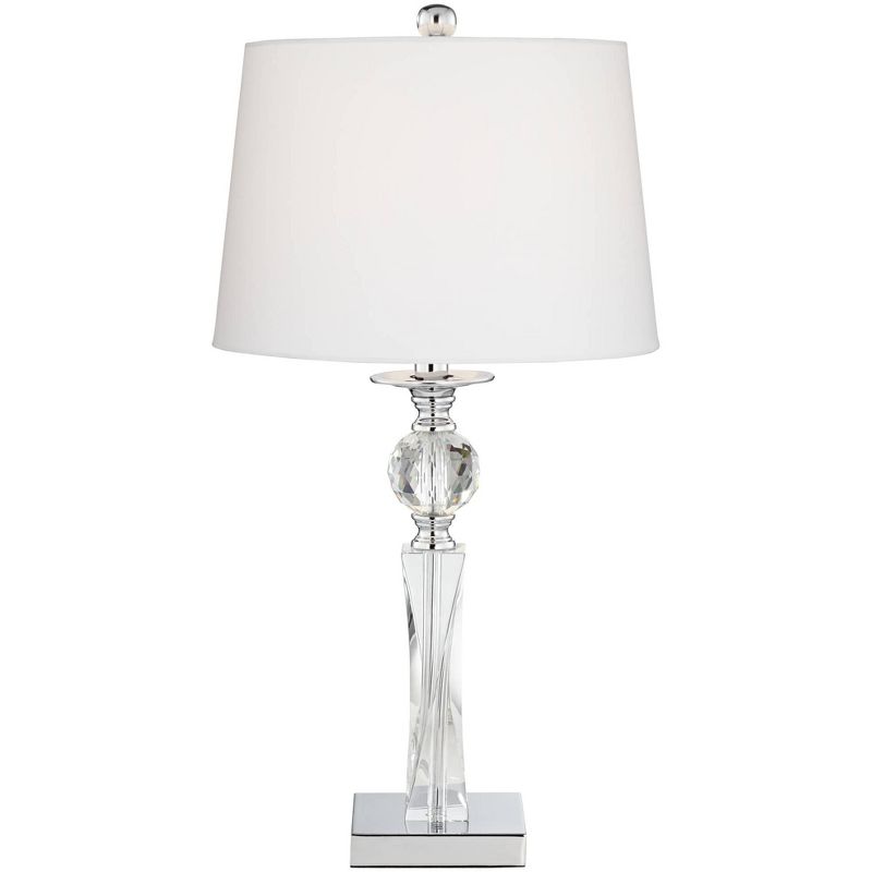 Vienna Full Spectrum Modern Table Lamp Crystal Column Twist White Drum Shade for Living Room Family Bedroom Bedside Nightstand