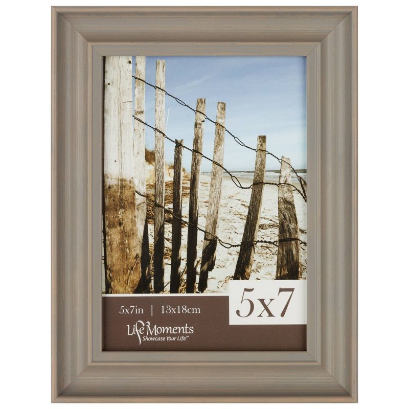 4pc (5" x 7") Farmhouse Tabletop or Wall Mount Picture Frames Distressed Gray - Life Moments