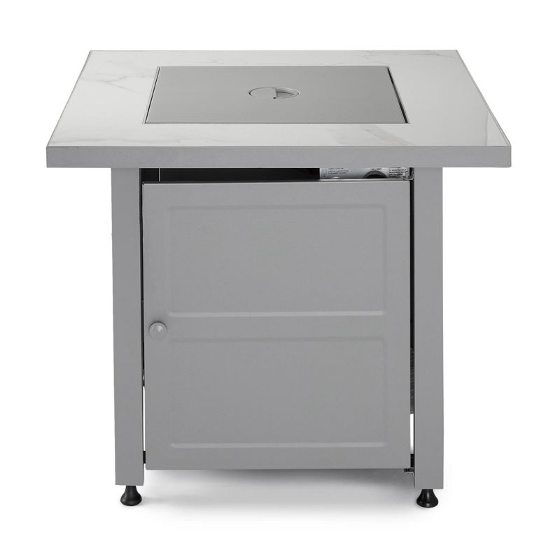 Endless Summer 30 inch Gas Fire Pit Table with Cover, Black Glass