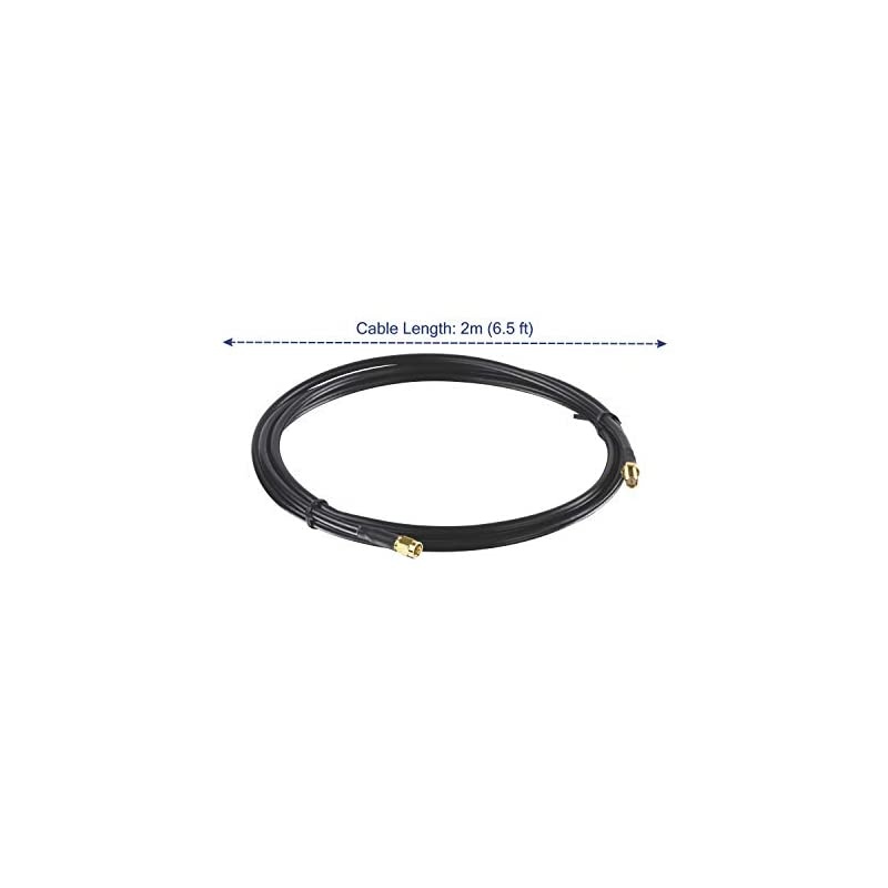 Low Loss RPSMA Male to RPSMA Female Antenna Cable 2 m 65 ft 145 dB Max Signal Loss TEWL102black