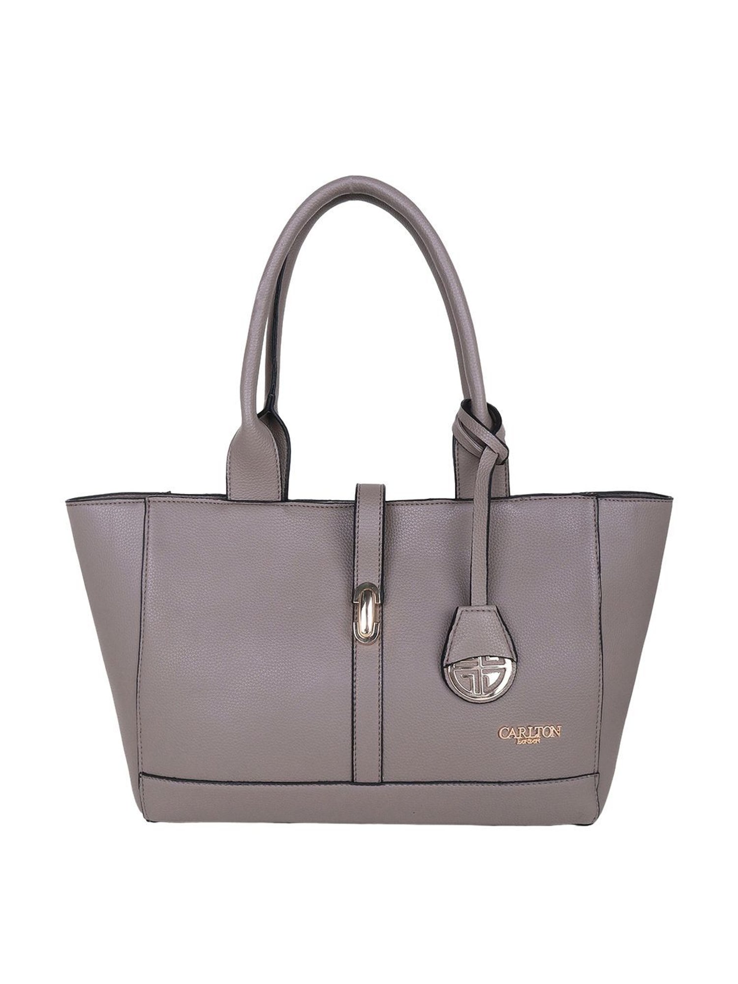 Carlton London Grey Solid Large Handbag