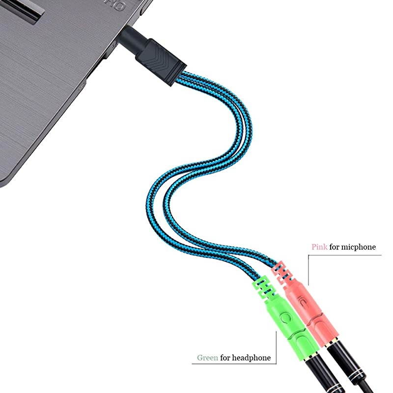 35mm Jack Cable Headset Adapter Kit Mutual Convertors for LaptopMacPS4SmartphoneXbox OneTablet Earphone with HeadphoneMicrophone Simultaneously Y Splitter Audio 2 Female to 1 Male