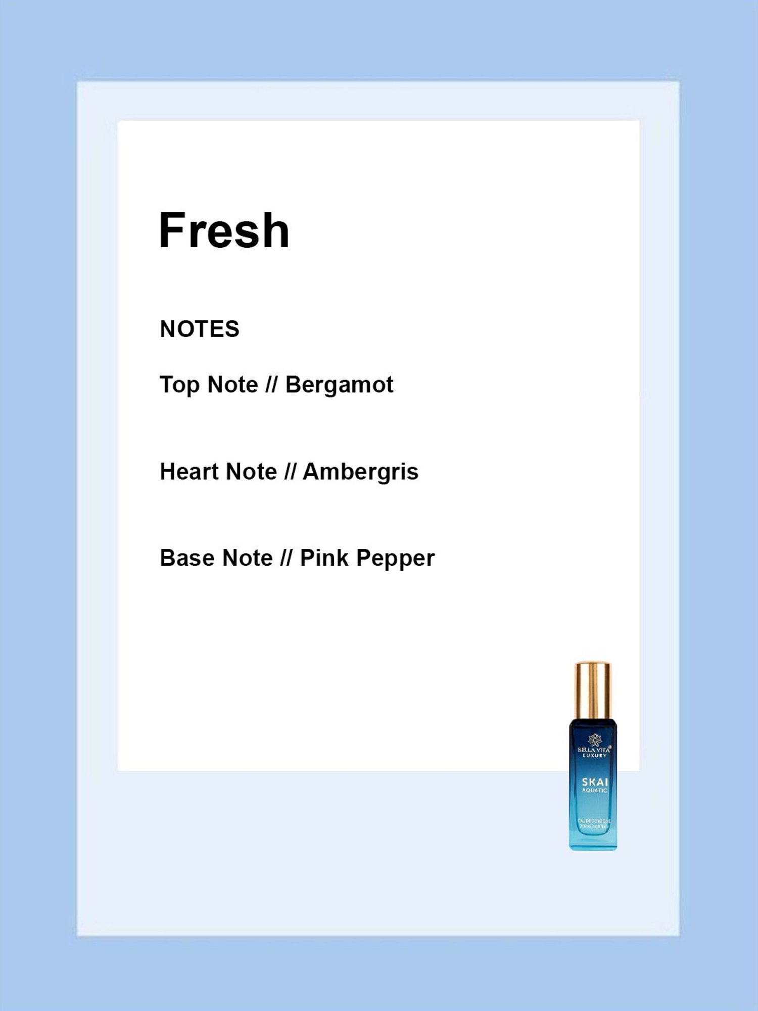 Bella Vita Luxury Skai Aquatic Eau De Cologne - 20 ml