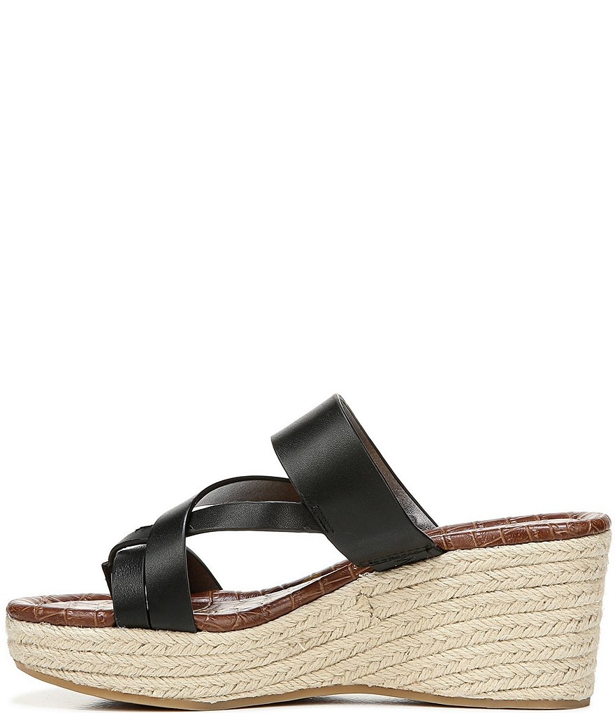 Sam Edelman Raleigh Leather Strappy Jute Wrapped Wedge Sandals