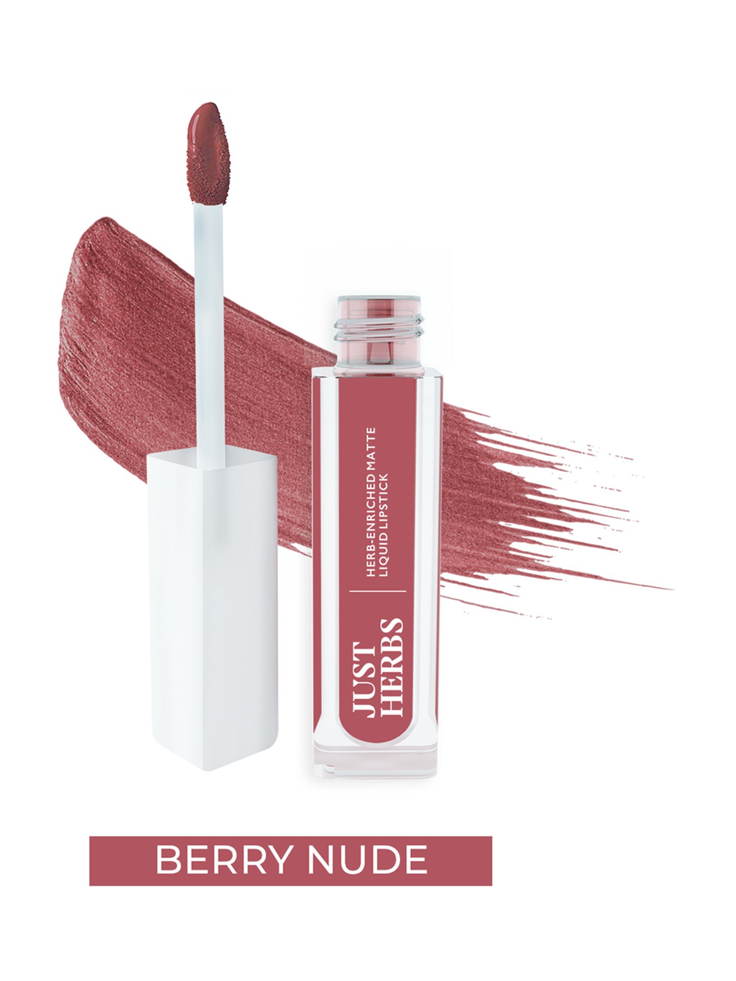 JUST HERBS Herb-Enriched Matte Liquid Lipstick Berry Nude - 2 ml