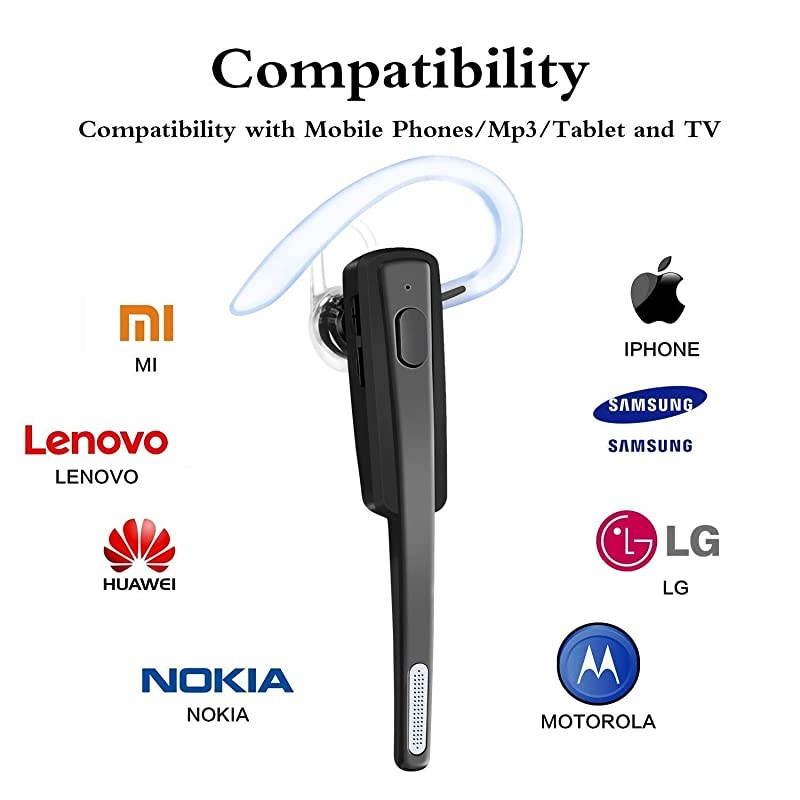 Bluetooth Headset,  Wireless Business Earpiece V4.1 Lightweight Noisy Suppression Bluetooth Earphone with Microphone for Phone/Laptop/Car (Black+Case)