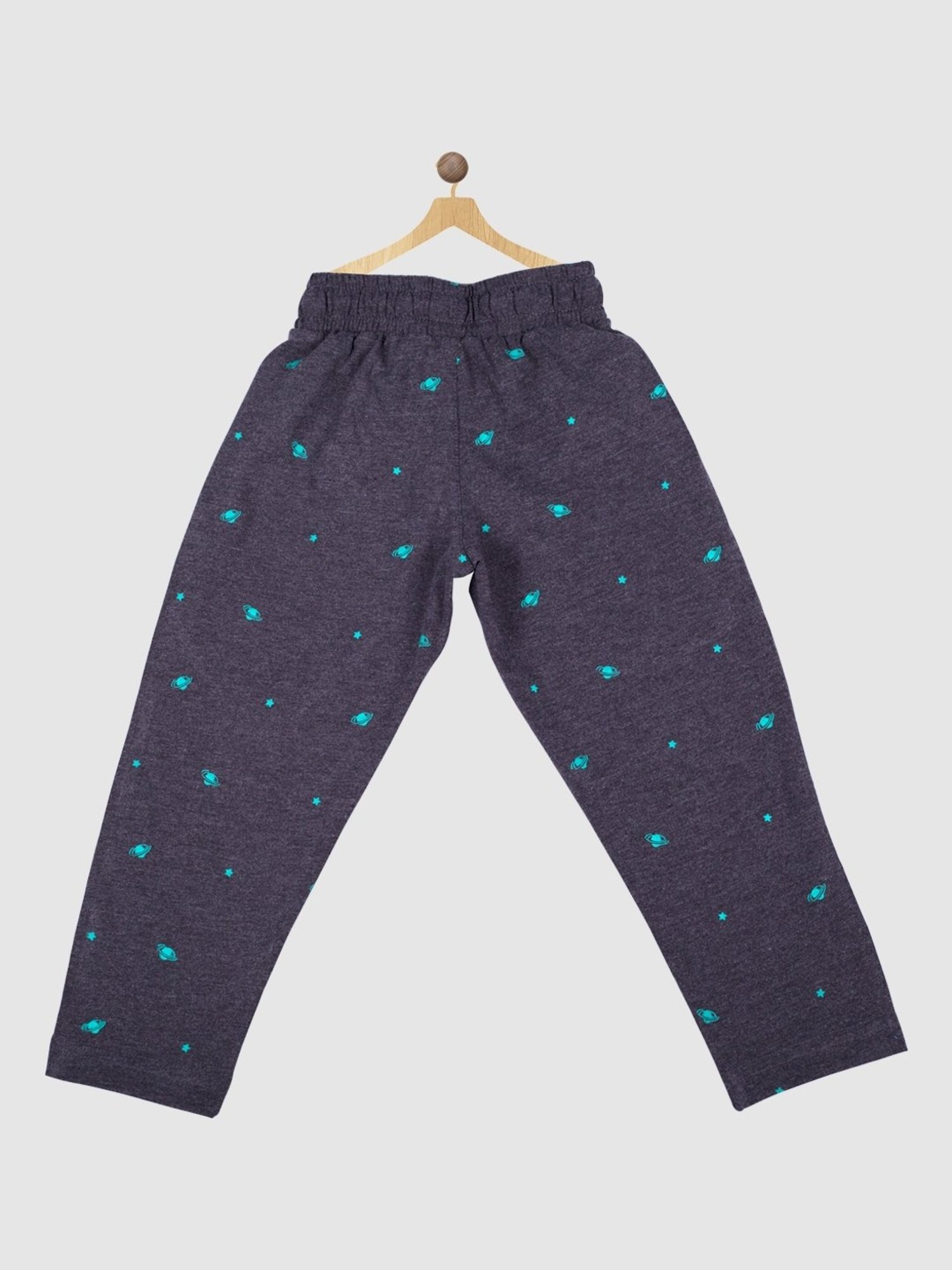 Proteens Kids Anthra Grey Cotton Printed Trackpants