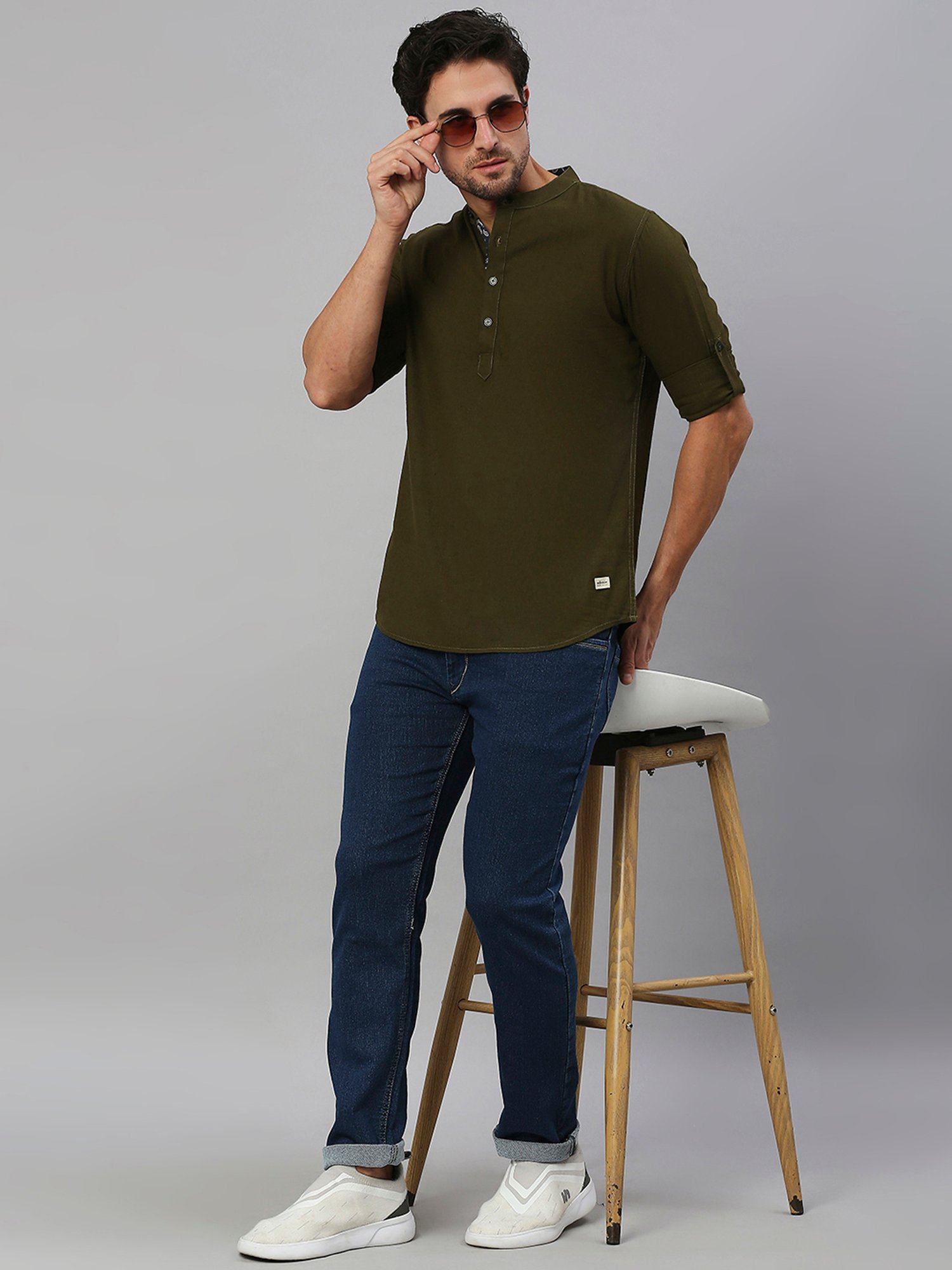 SOLEMIO Green Slim Fit Shirt