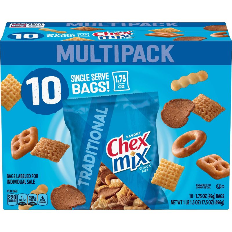 Chex Mix Traditional Snack Mix Bags - 17.5oz/10ct
