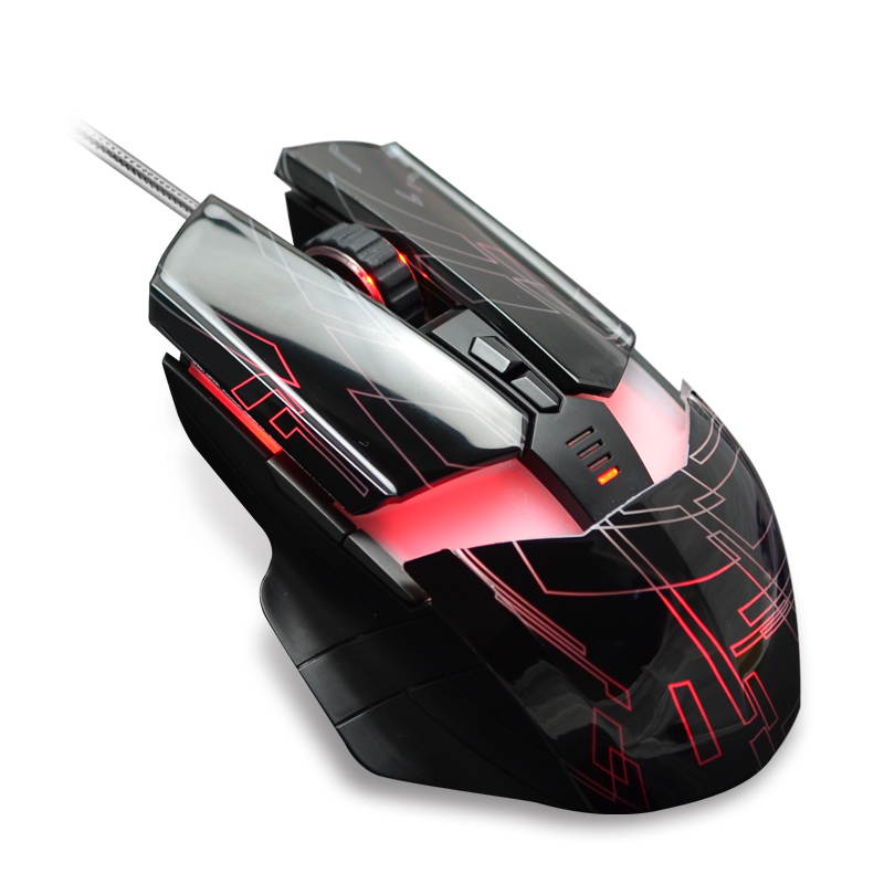 Merdia FL&middot;ESPORTS 500-2000DPI 6 Button 7 LED Colors Professional Ergonomics Wired G60 Gaming Mouse (Black)