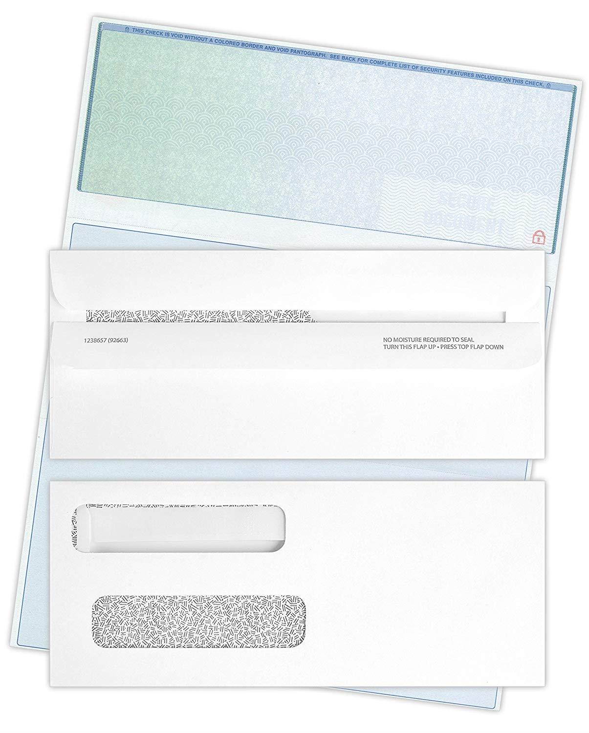 500 Double Window Check Envelopes Self Seal with Security Tint Works with all Software