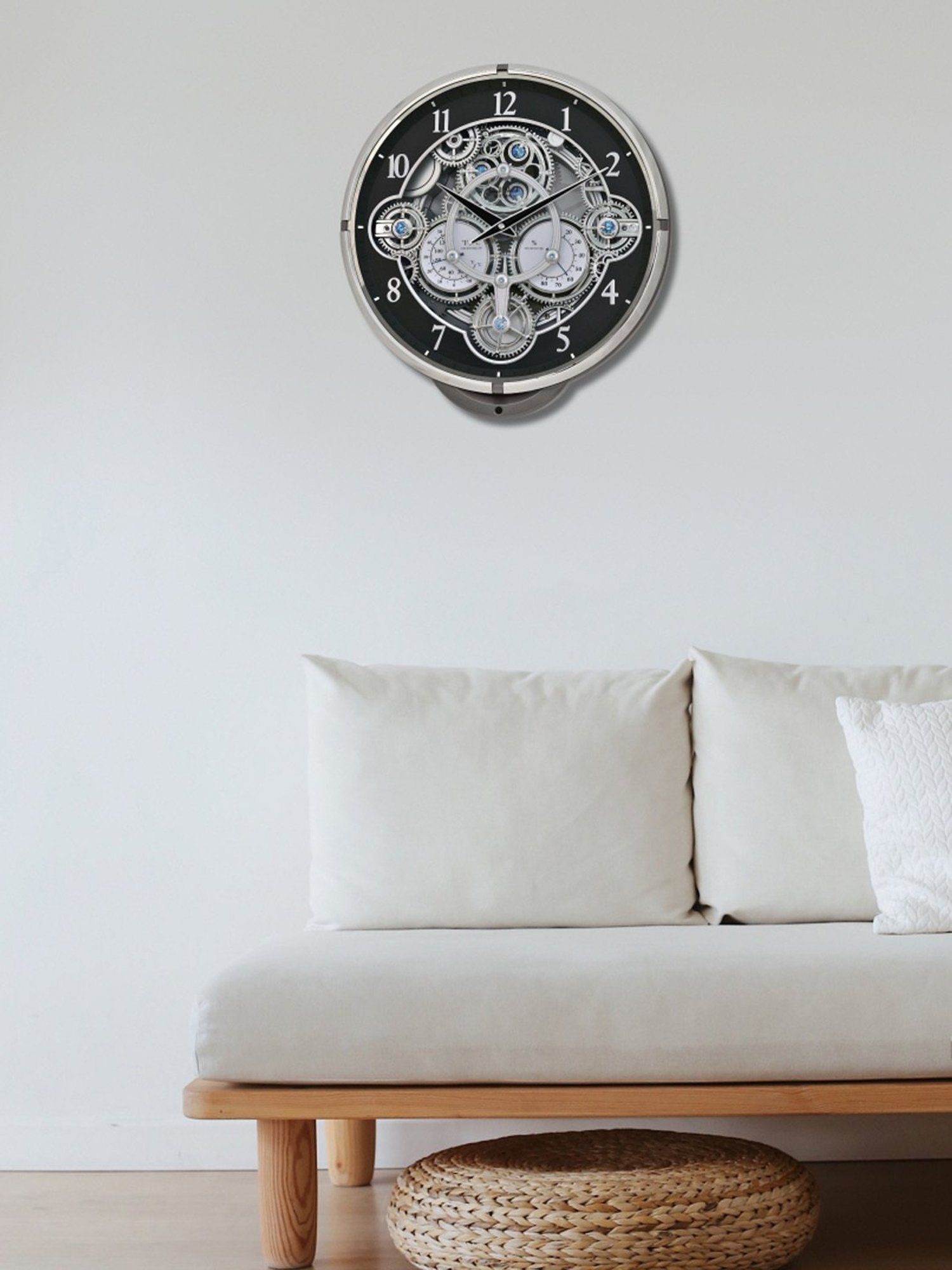 Braun Black Classic Large Analog Wall Clock With Silent Sweep Movement