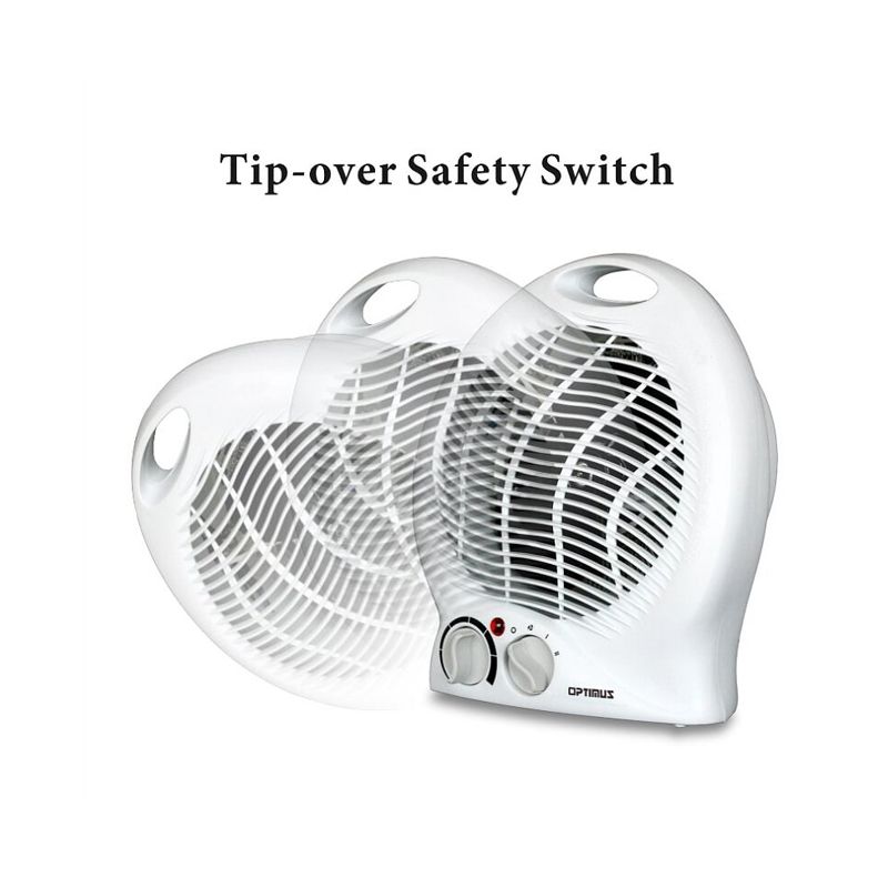 Optimus H-1322 Portable Room 2 Speed Fan Personal Space Heater with Automatic Temperature Control for Indoor Home Space Heating