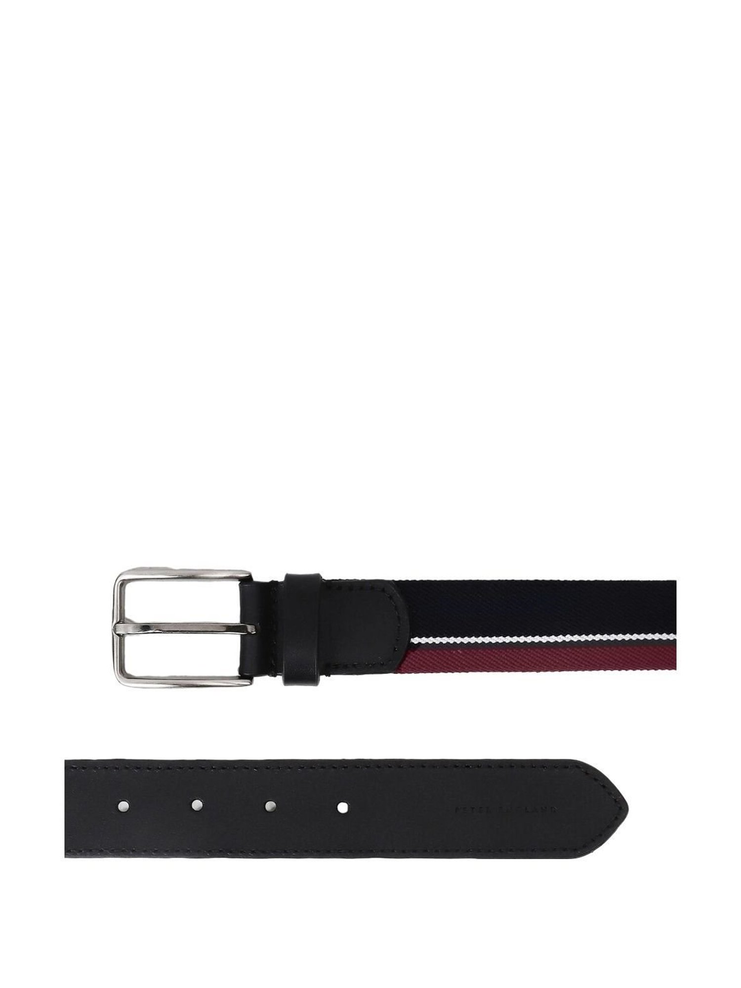 Peter England Black Leather Waist Belt For Men