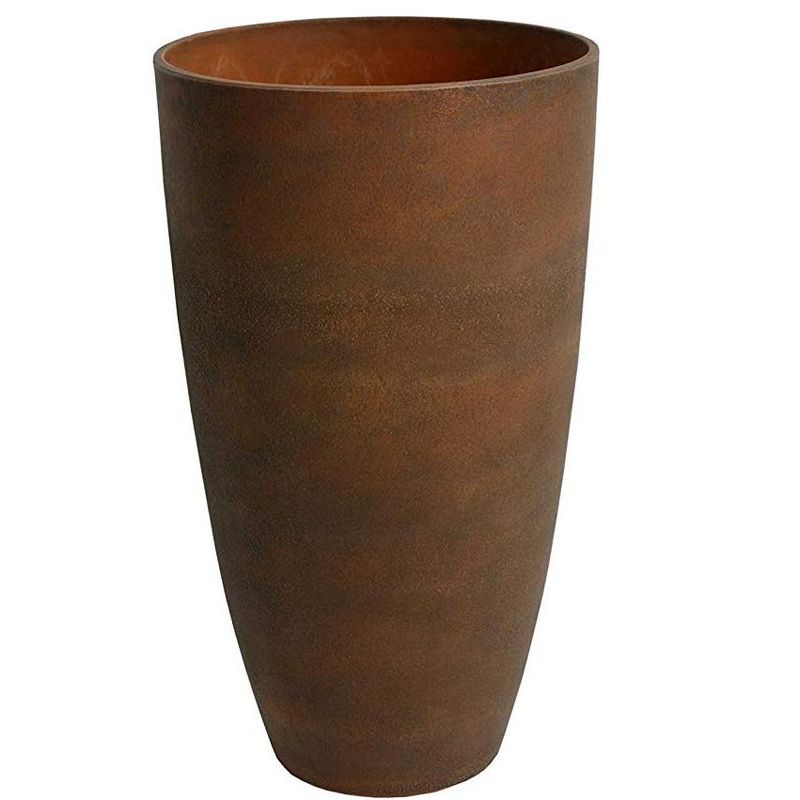 Algreen 43729 Acerra Weather Resistant Recycled Composite Vase Planter Pot, Rust