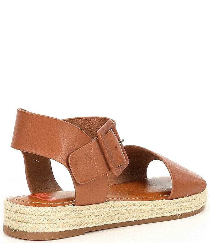 GB Girls' Kaygan-Girl Leather Two-Piece Espadrille Flat Sandals (Youth)