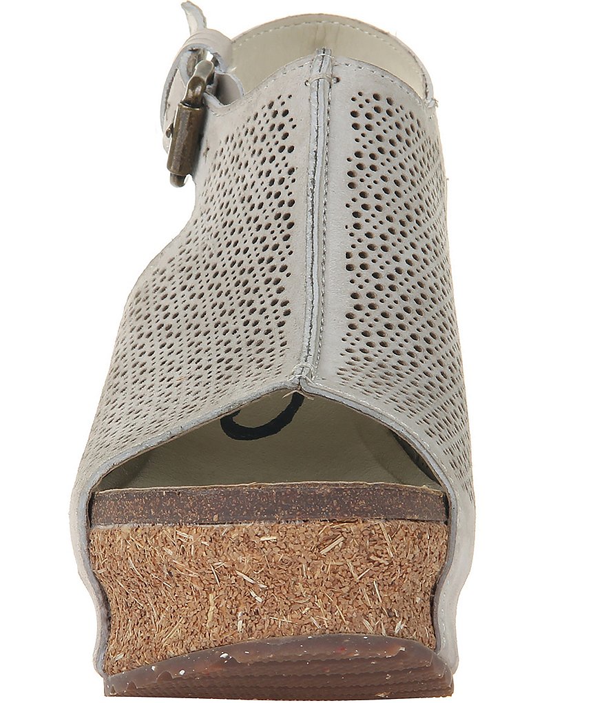 OTBT Jaunt Suede Perforated Cork Wedges