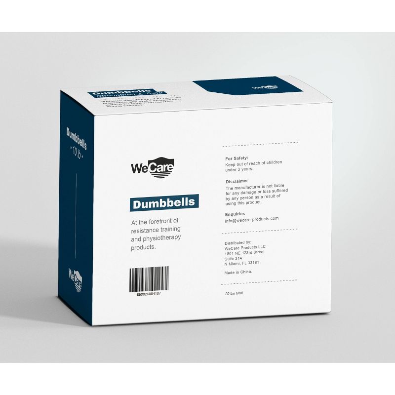 WECARE Neoprene Dumbells 2pc - Blue 10lbs