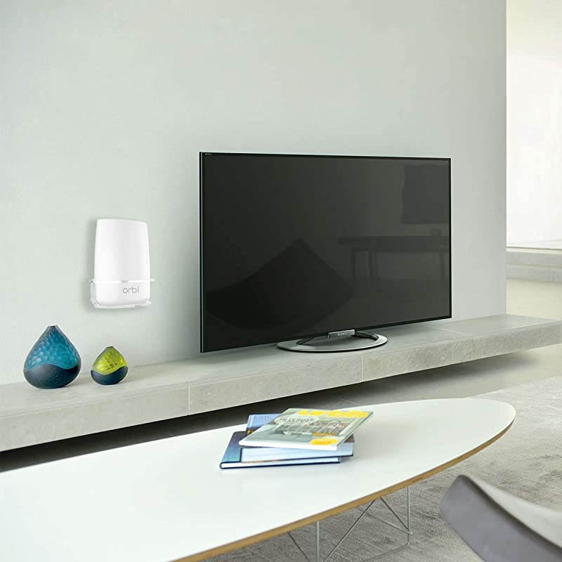 Wall Mount for Netgear Orbi Sturdy Clear Acrylic Wall Shelf Bracket for NETGEAR ORBI RBS40 RBK40 RBS50 RBK50 AC2200 AC3000 Home WiFi Router 2 Packs