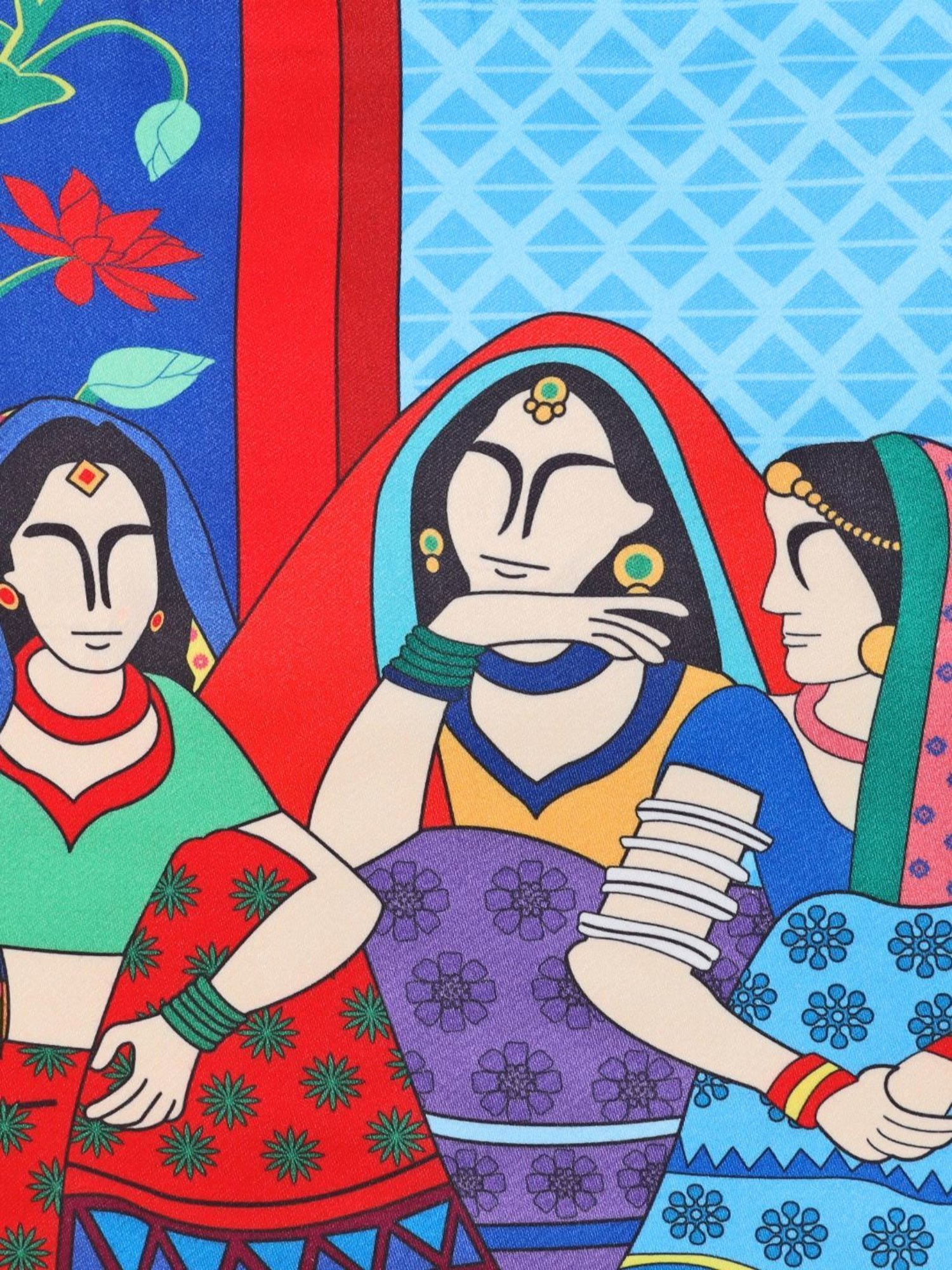 Sabhyata Multicolor Printed Large Tote Bag