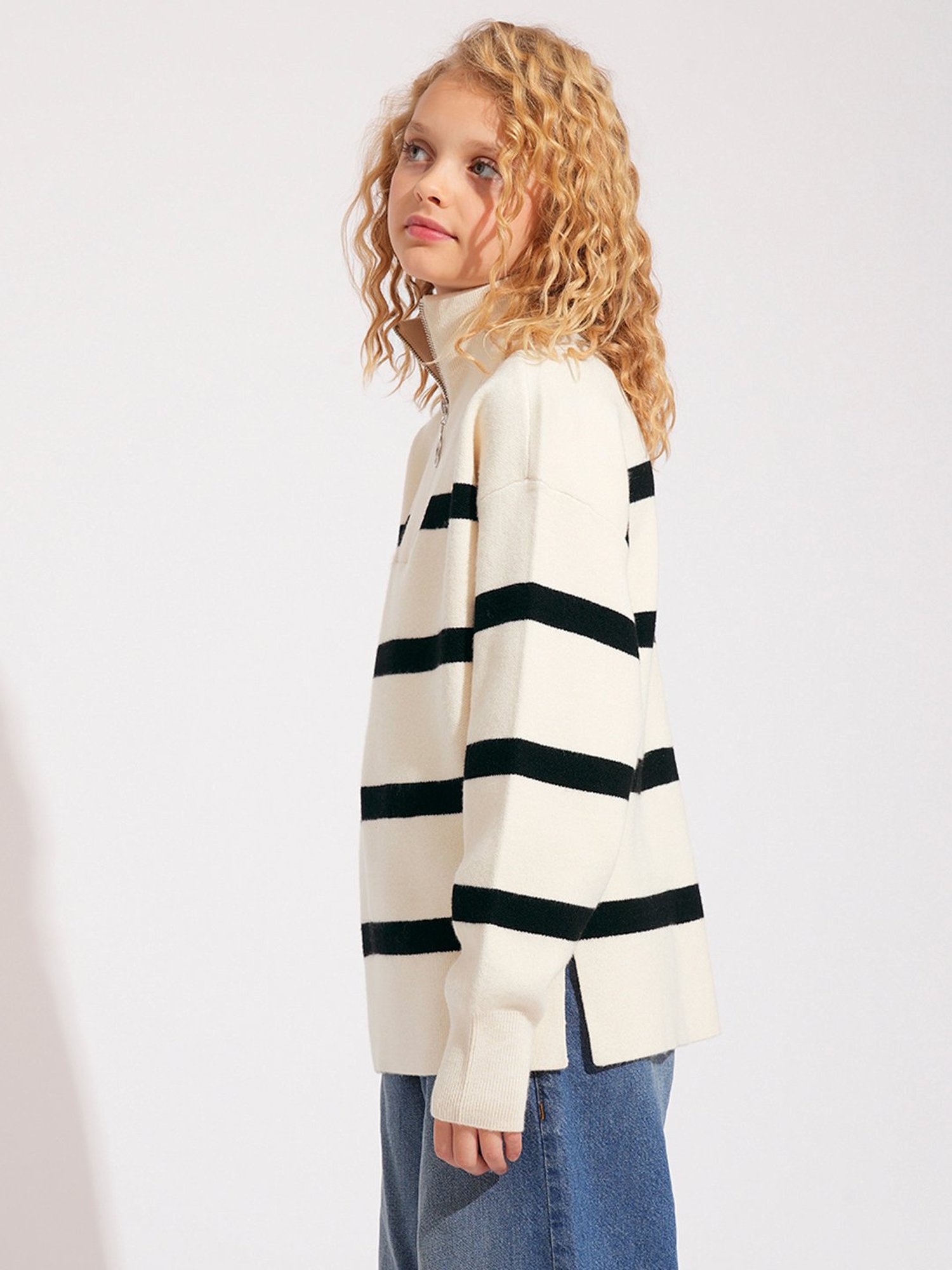 Elle Kids Black Solid Full Sleeves Sweater