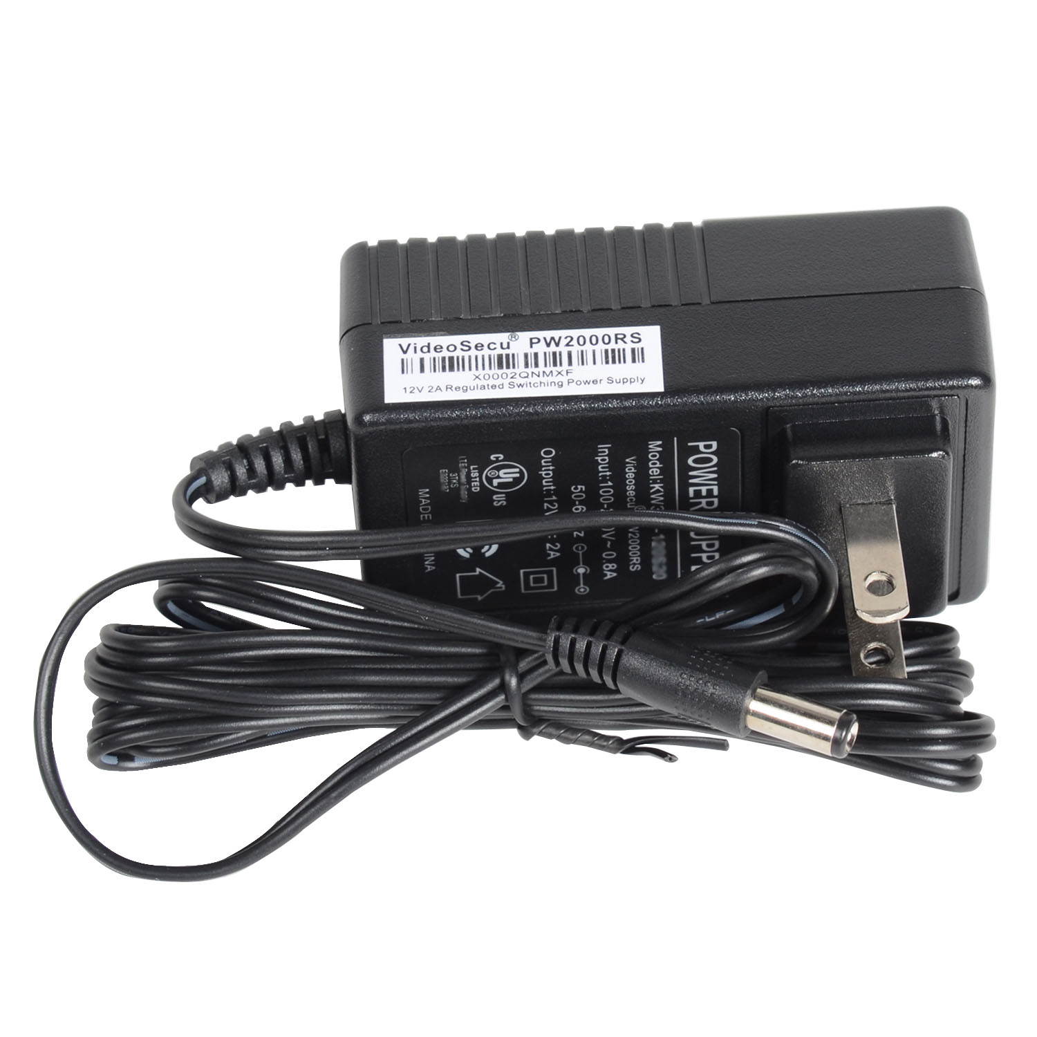 VideoSecu 12V DC 2A Security Camera Power Supply Adapter 2000mA 100-240V AC Regulated 1i1