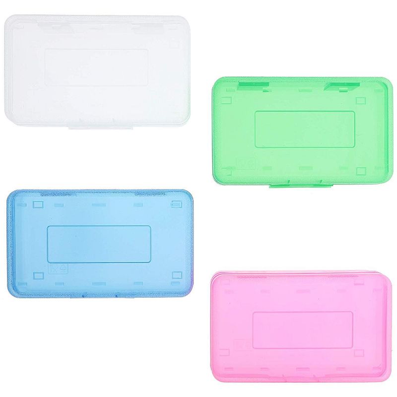 4-Pack Clear Pencil Case in Assorted Colors, for Kids, School, Stationery Organizer, Snap-Close