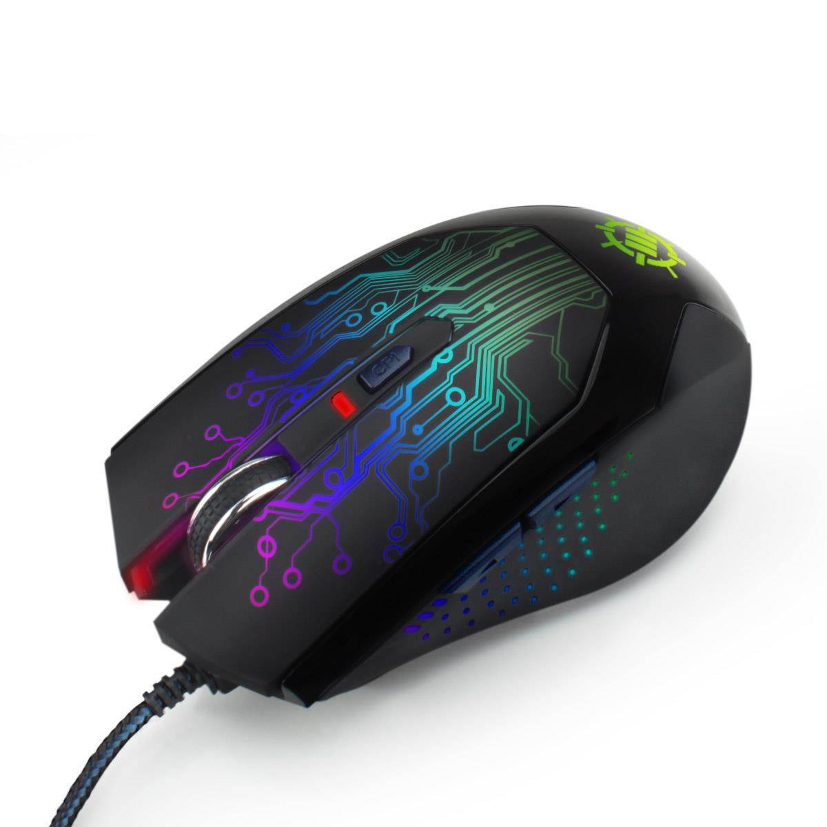 ENHANCE GX-M1 Gaming Mouse with 3500 dpi, Optical Sensor and Color-Changing LED Lights