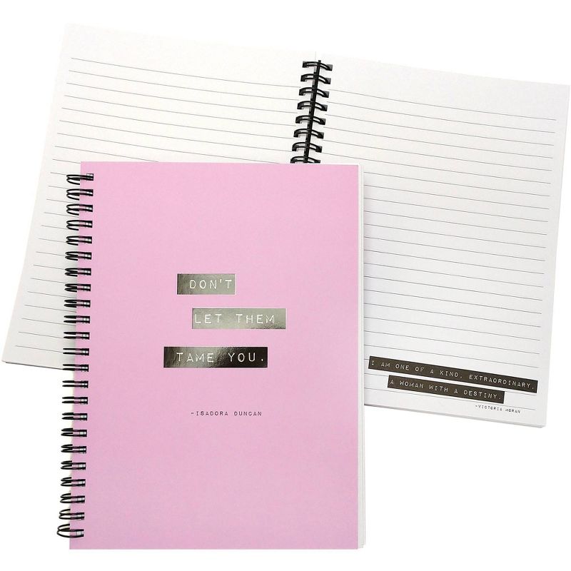 Green Inspired Spiral Notebook 1 Subject College Ruled Fearless Purple Wire-O