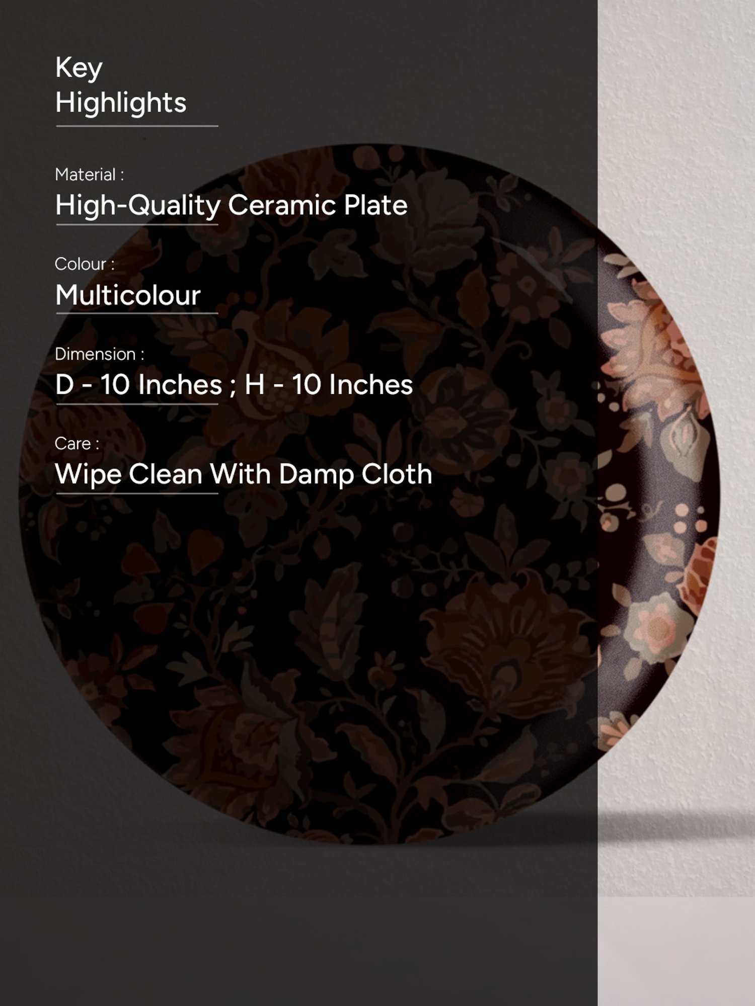 Nestroots Contemporary Heritage Multicolor Porcelain Wall Plate