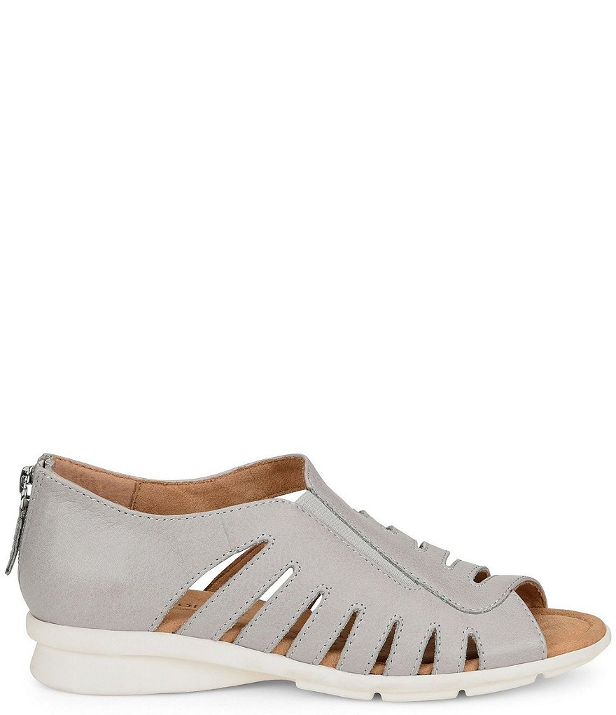 Comfortiva Parker Leather Cut-Out Wedge Sandals