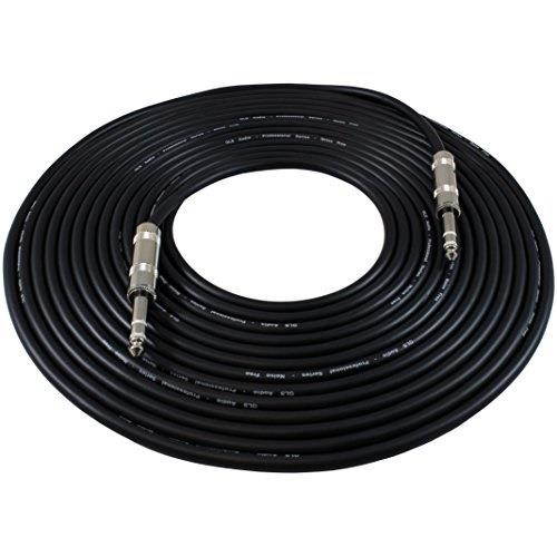 gls audio 25ft patch cable cord  1/4" trs to 1/4" trs black cable  25' balanced snake cord