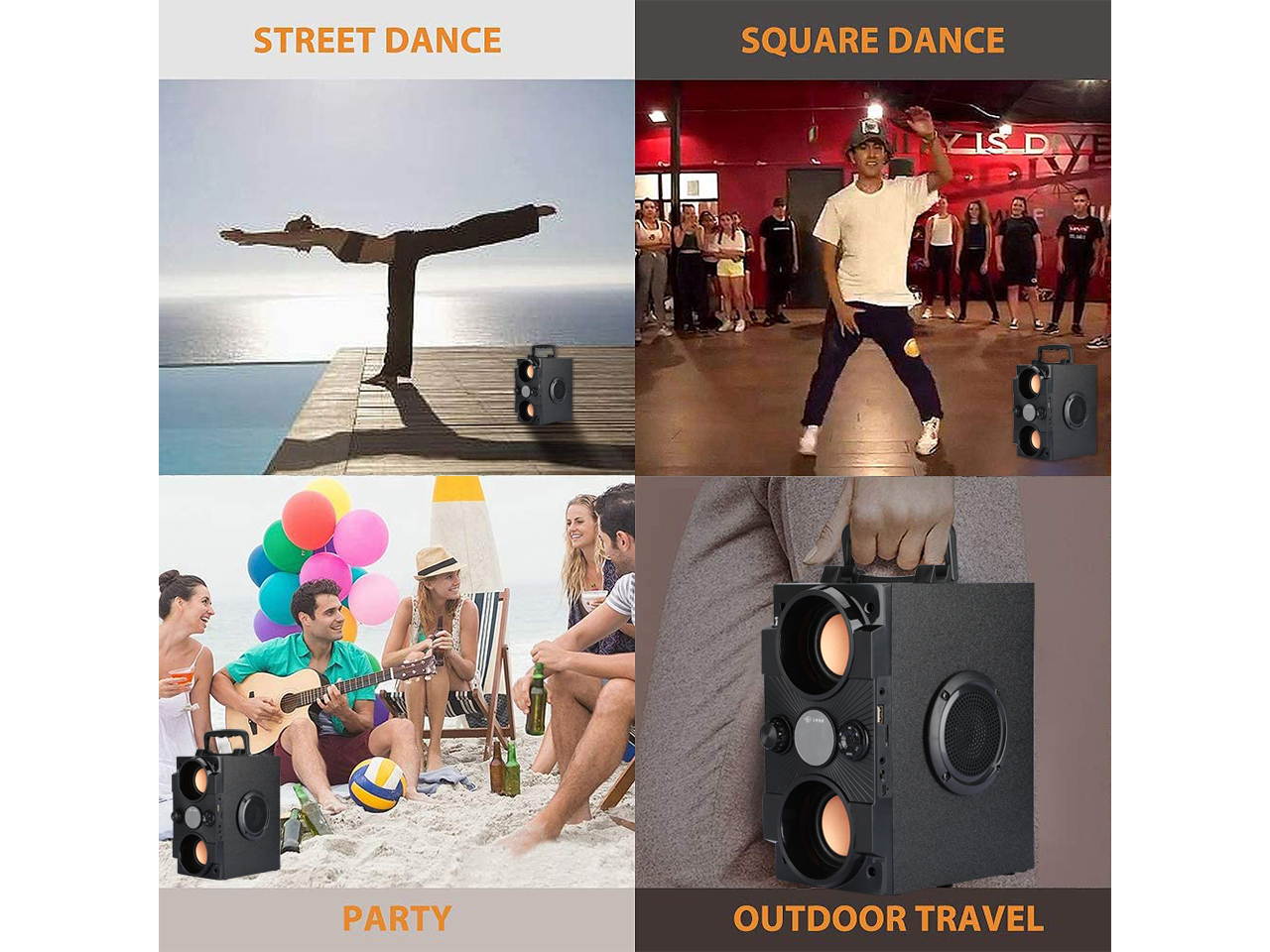 Dual Cannon King 2.2 channel Bluetooth portable speaker with radio reading U disk four speakers high volume support recording K song radio bluetooth speaker