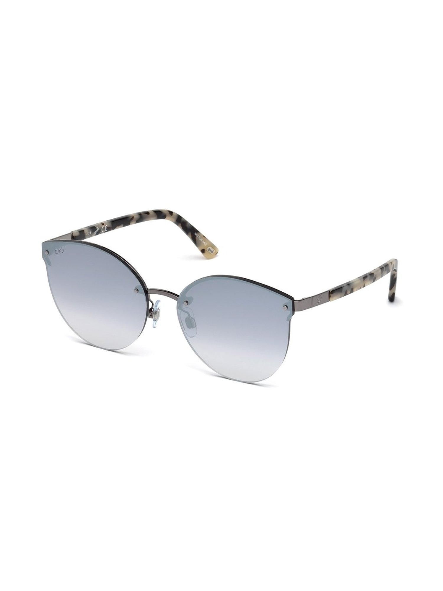 WEB EYEWEAR Grey Oval Sunglasses Designed in Italy