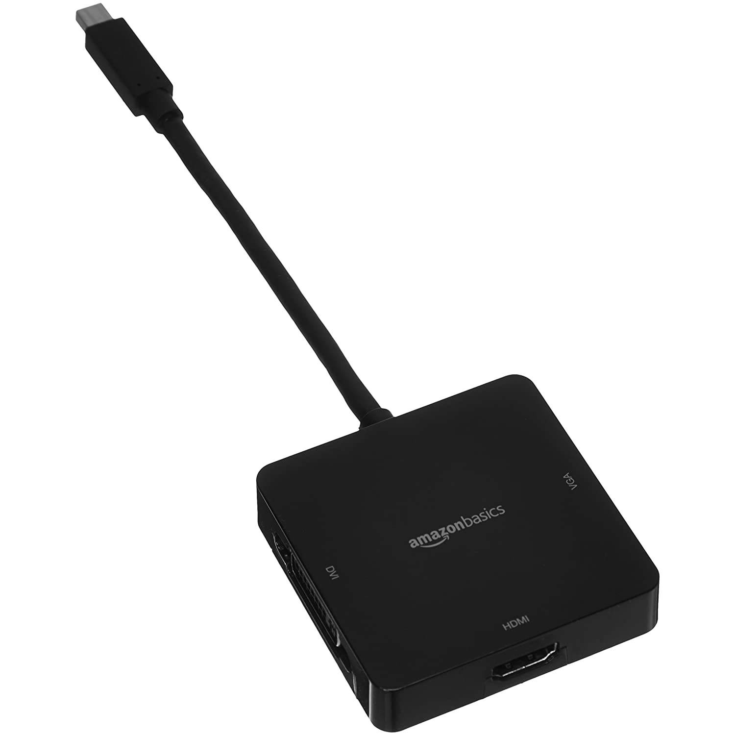 AmazonBasics Mini DisplayPort to HDMI/DVI/VGA Adapter - Black, 5-Pack