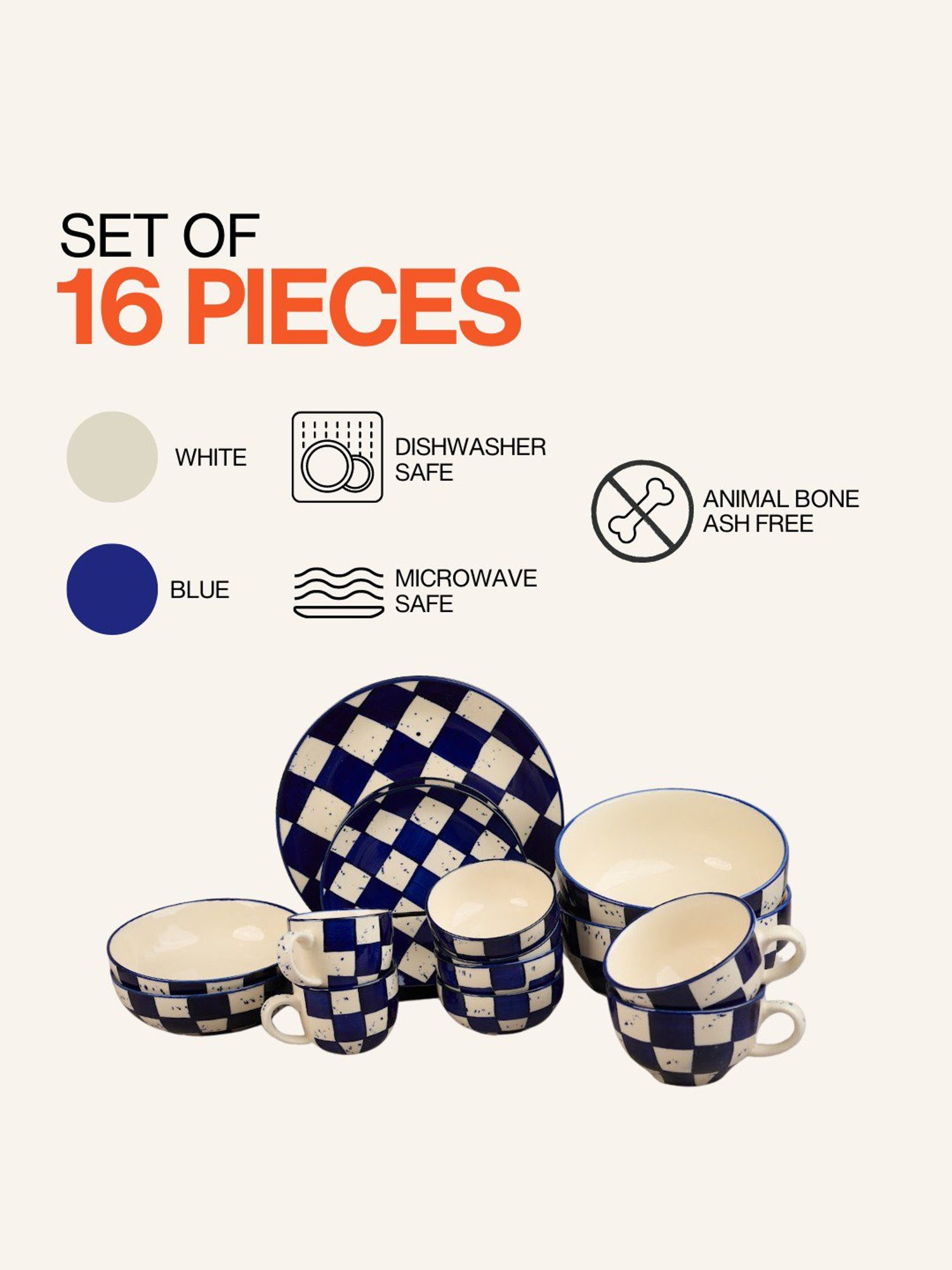 BlackCarrot Ceramic Dinner Set for Couple