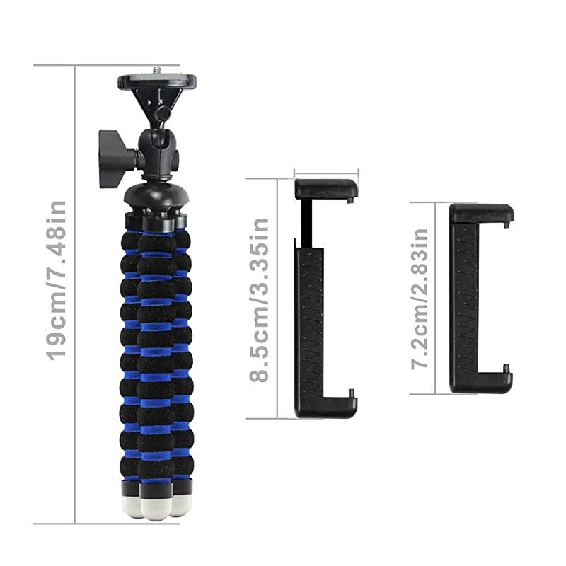 TripodiTripod Portable Flexible Camera Stand Mini Holder with Wireless Remote Shutter and Universal Clip for Android Cell Samsung Sports Camera GoPro