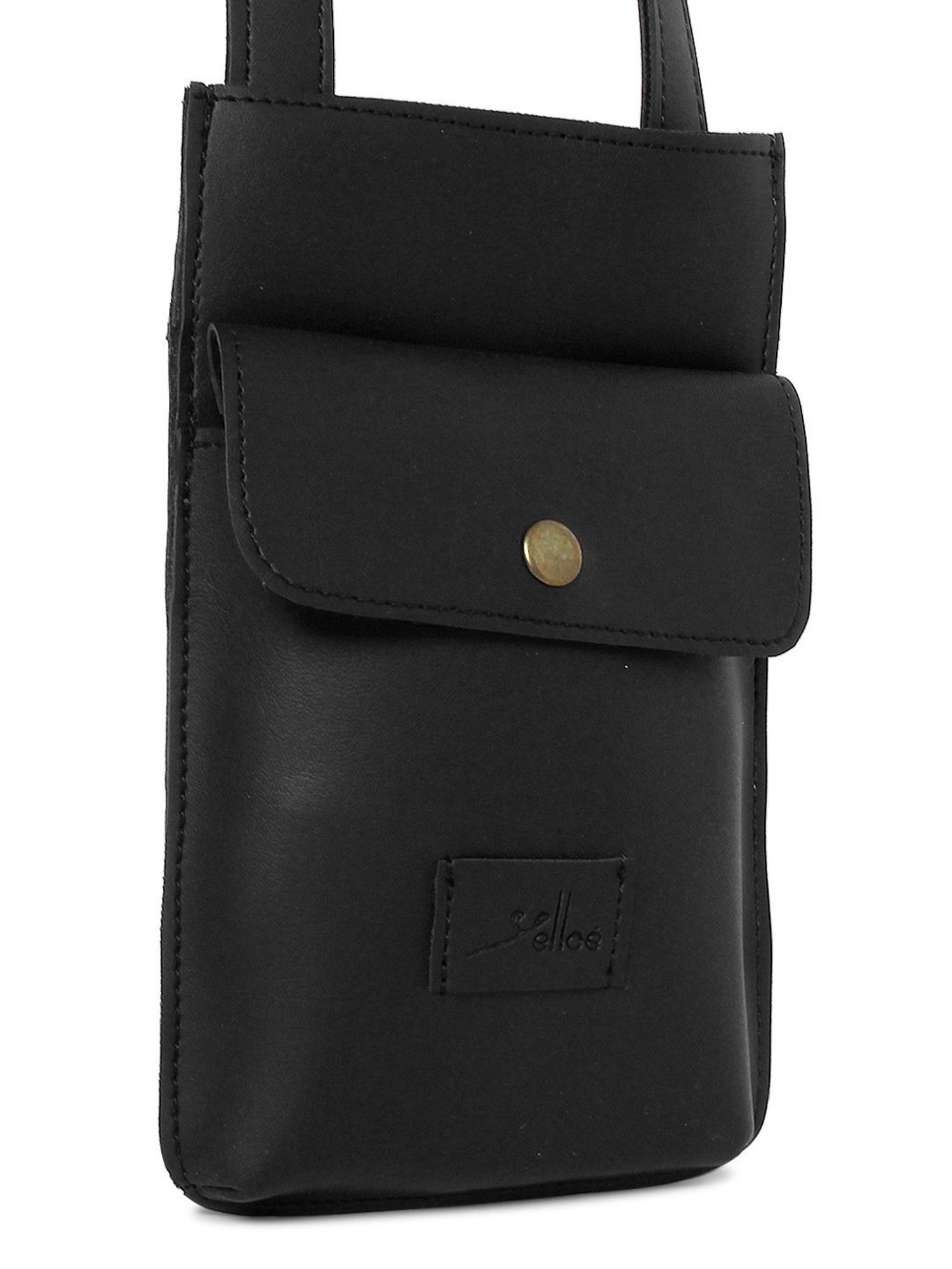 Yelloe Black Solid Small Pouch