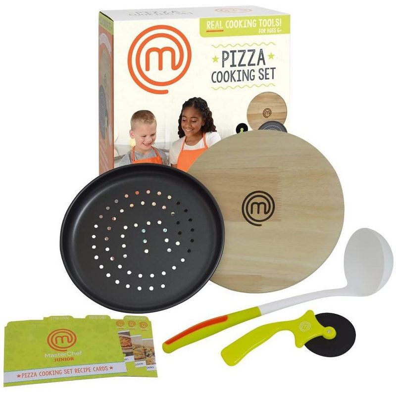Jazwares MasterChef Junior Pizza Cooking Set - Kit Includes Real Cookware for Kids and Recipes, 5pc