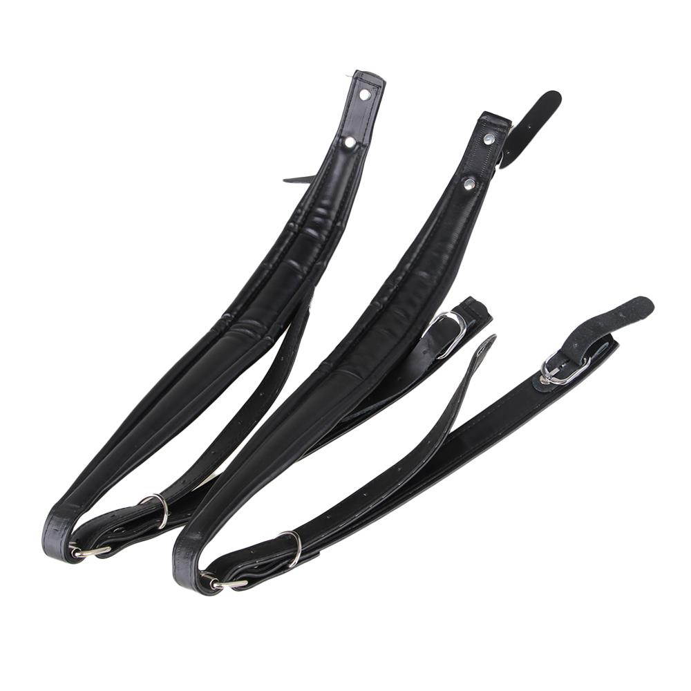 BQLZR 2Pcs Comfortable PU Leather Adjustable Harness Strap Black for Accordion