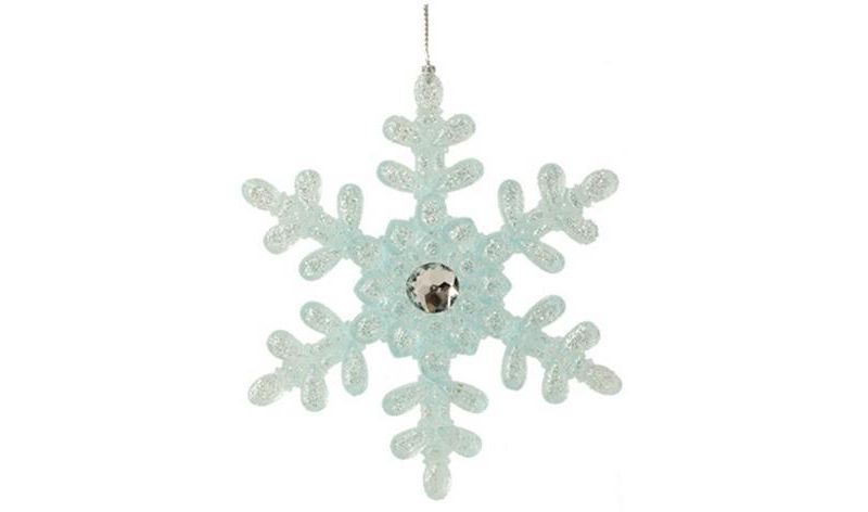 Raz Imports 5" Ice Palace Elegant Frosted Blue Glittered Snowflake Christmas Ornament