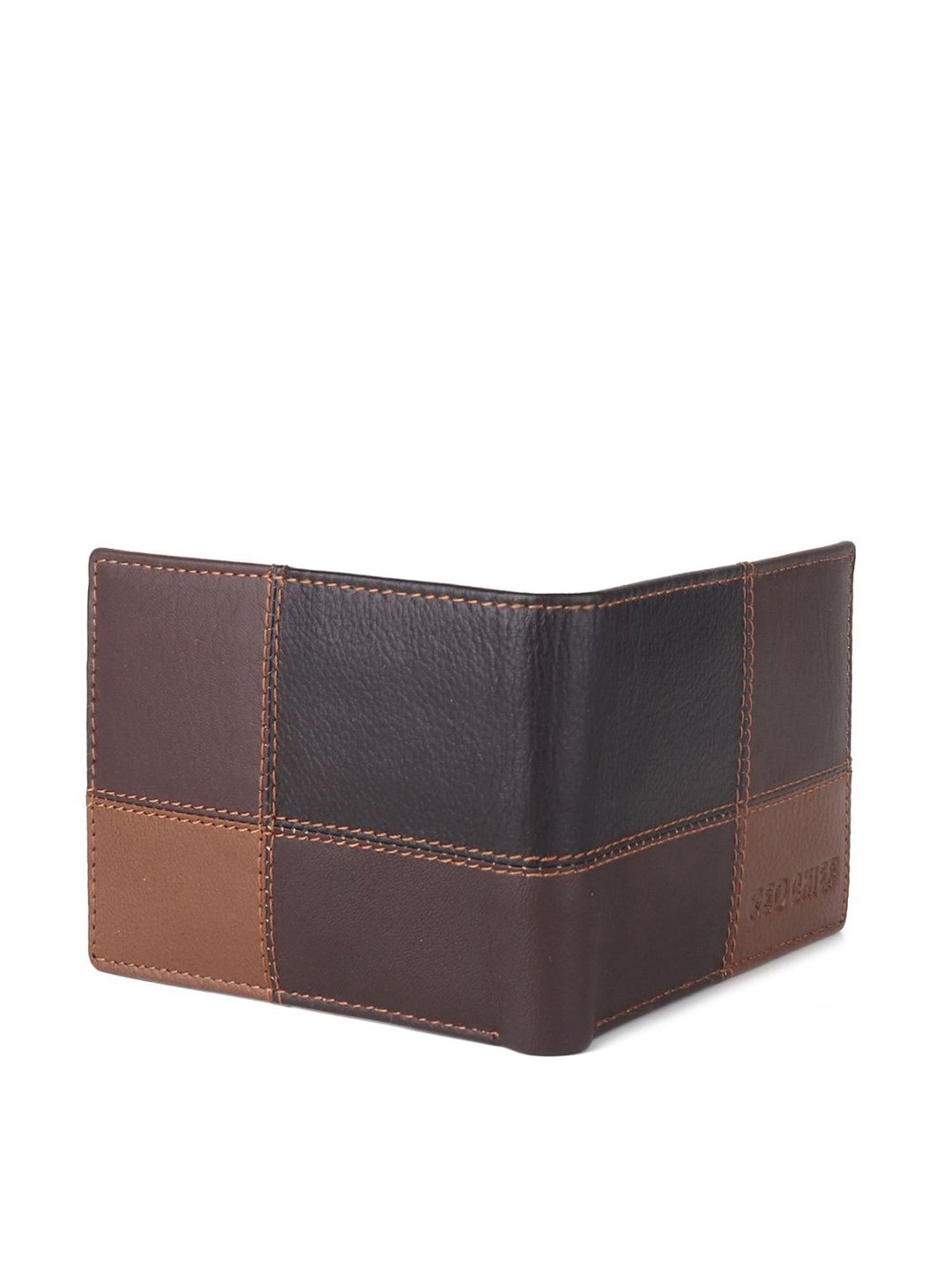 Red Chief Brown Leather Color Block Bi-Fold Wallet