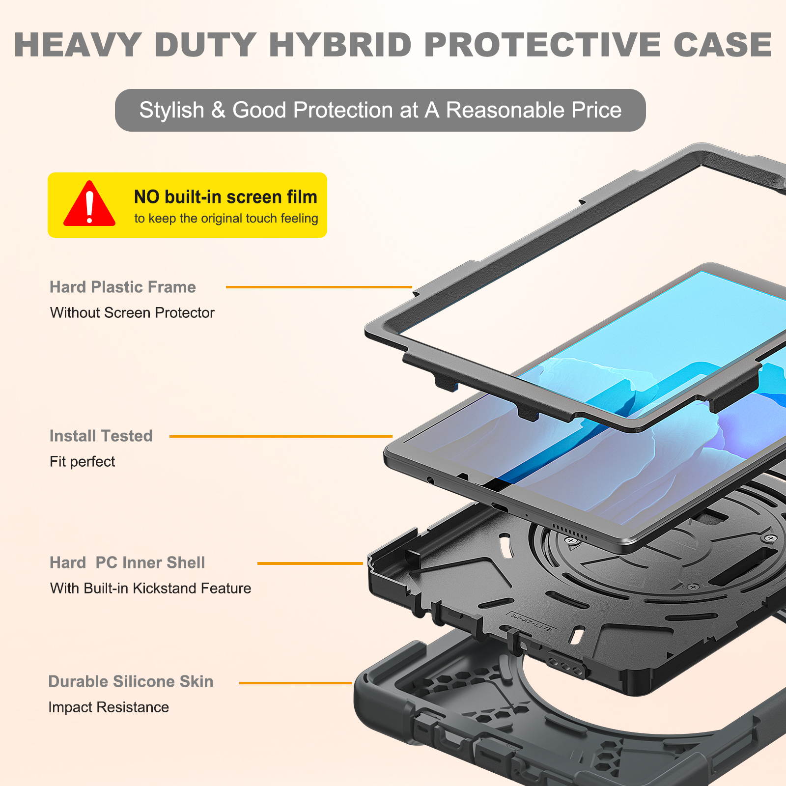 Galaxy Tab A7 Lite Case, Heavy Duty Rugged Shockproof Case with Adjustable Hand Strap, Carrying Shoulder Strap, Rotating Kickstand for Samsung galaxy Tab A7 Lite 8.7 inch 2021 Model SM-T220 SM-T225