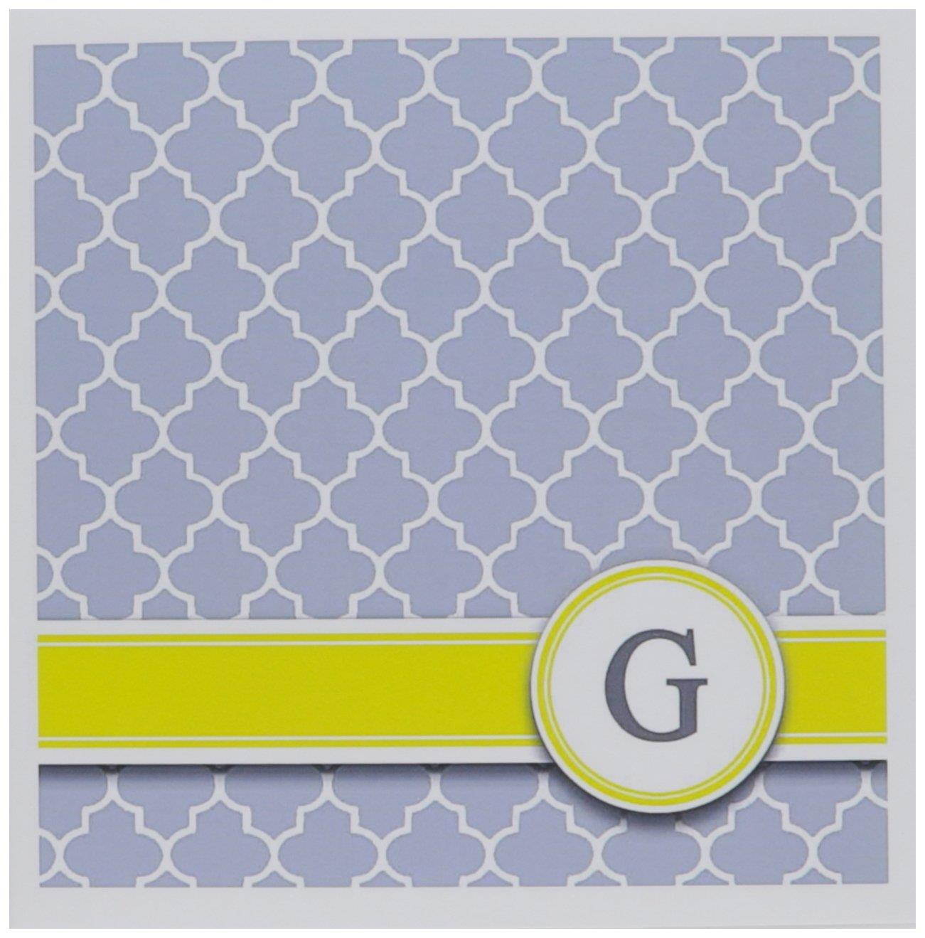 3dRose Your personal name initial letter G - monogrammed grey quatrefoil pattern - personalized - Greeting Cards, 6 x 6 inches, set of 6 (gc_154573_1)