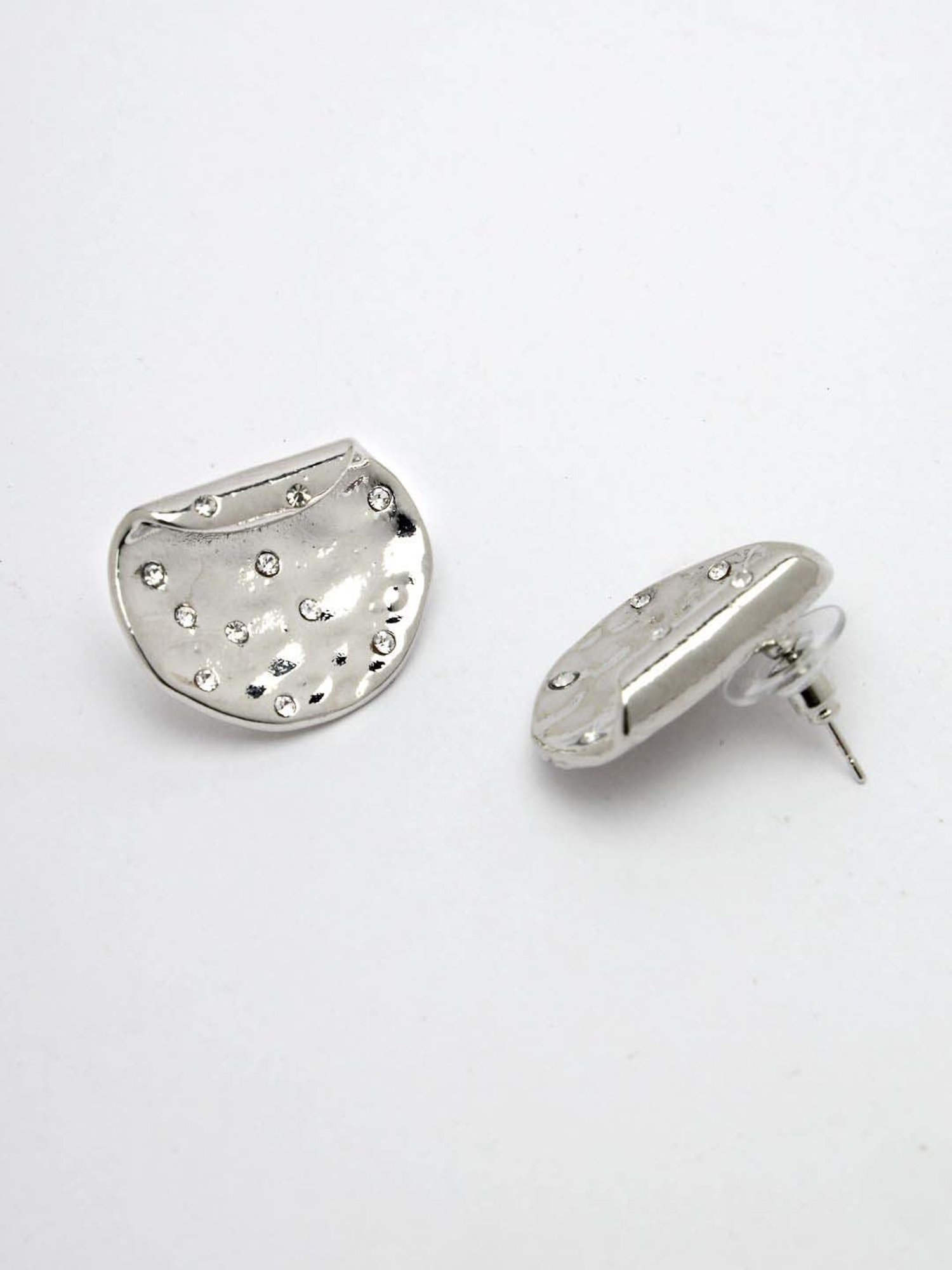 NVR Silver-Plated Contemporary Stud Earrings for Women