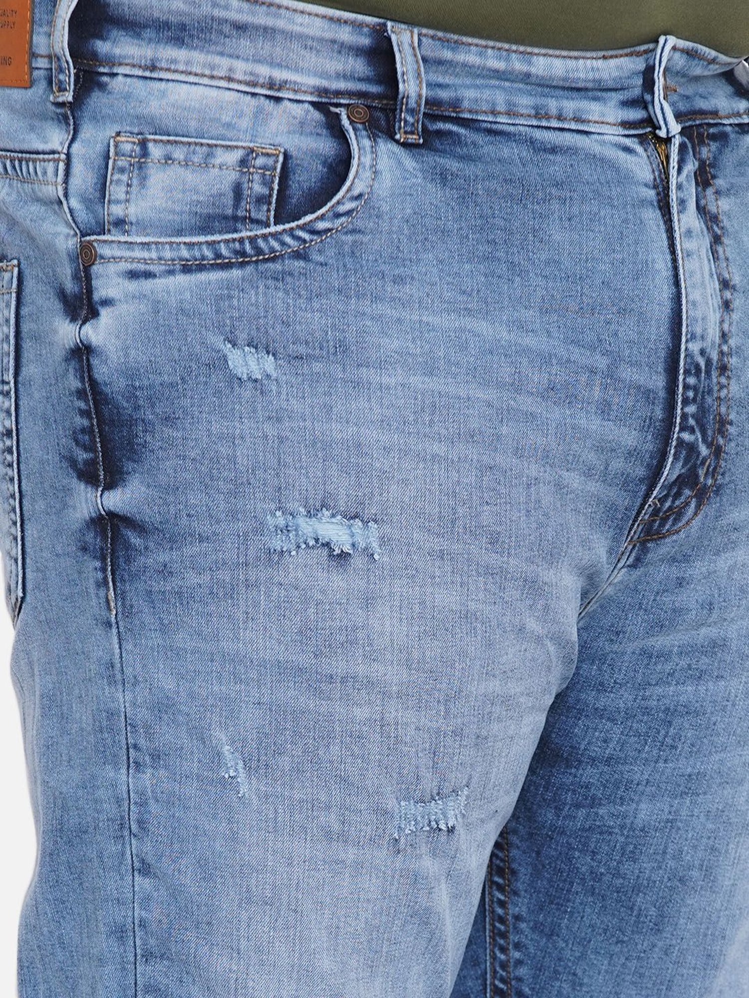 John Pride Blue Plus Size Distressed Jeans