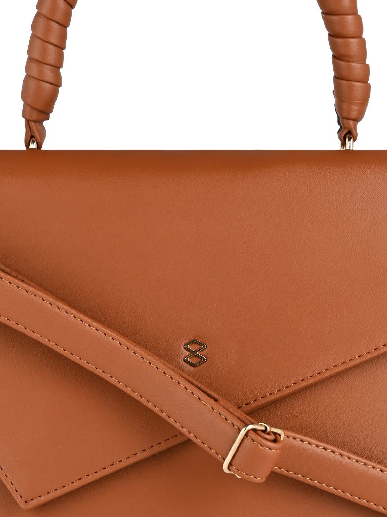 Horra Tan Solid Large Satchel Handbag