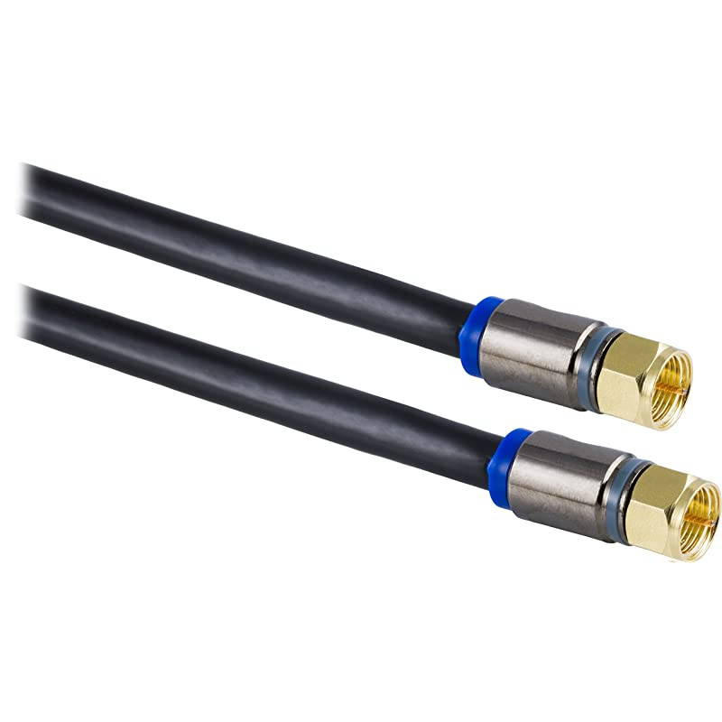 RG6 Quad Shield Coaxial Cable 6 ft inWall Rated Ideal for TV Antenna DVR Satellite Cable FType Connectors 3 Ghz Digital Black SWX9444B27