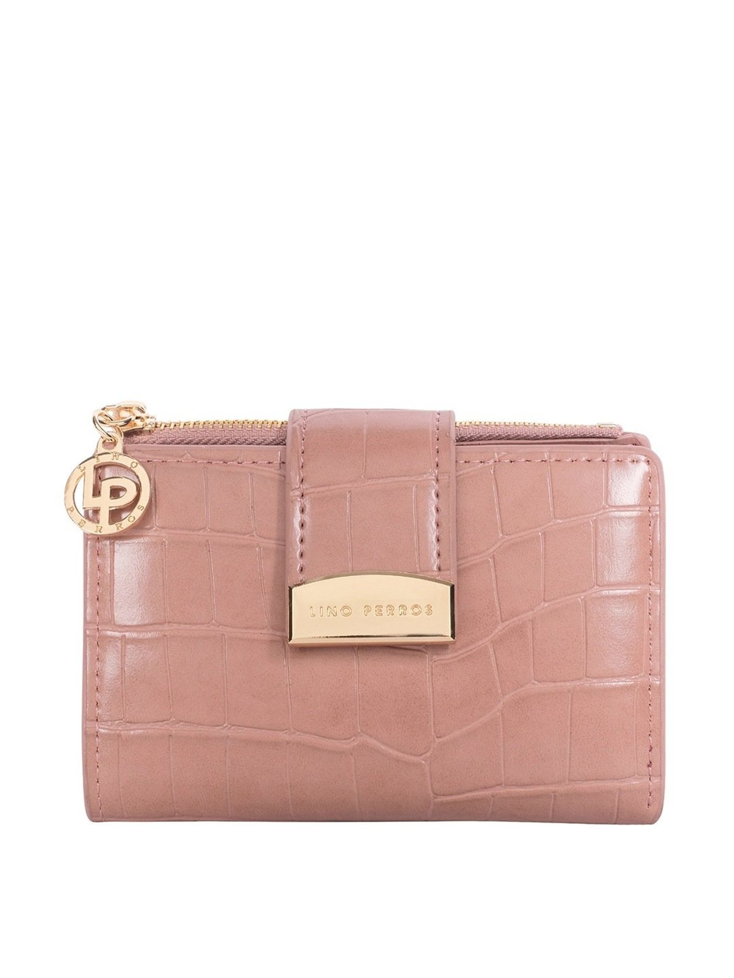 Lino Perros Pink Solid Bi-Fold Wallet for Women